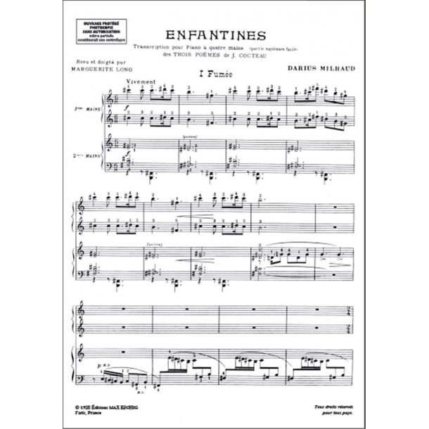 Enfantines : Transcription Pour Piano 4 Mains